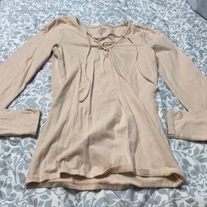 blush pink neck tee shirt